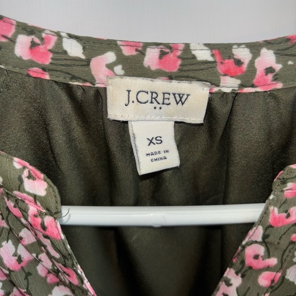 J.Crew XS Pink Green Floral Blouse Long Sleeve Lightweight Top - Picture 3 of 4